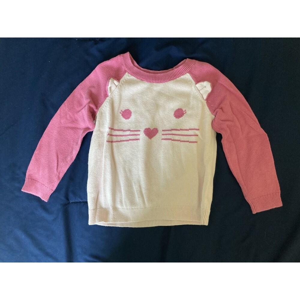 4T Baby Gap girl clothes - one piece long sleeved shirt | cat & pink theme